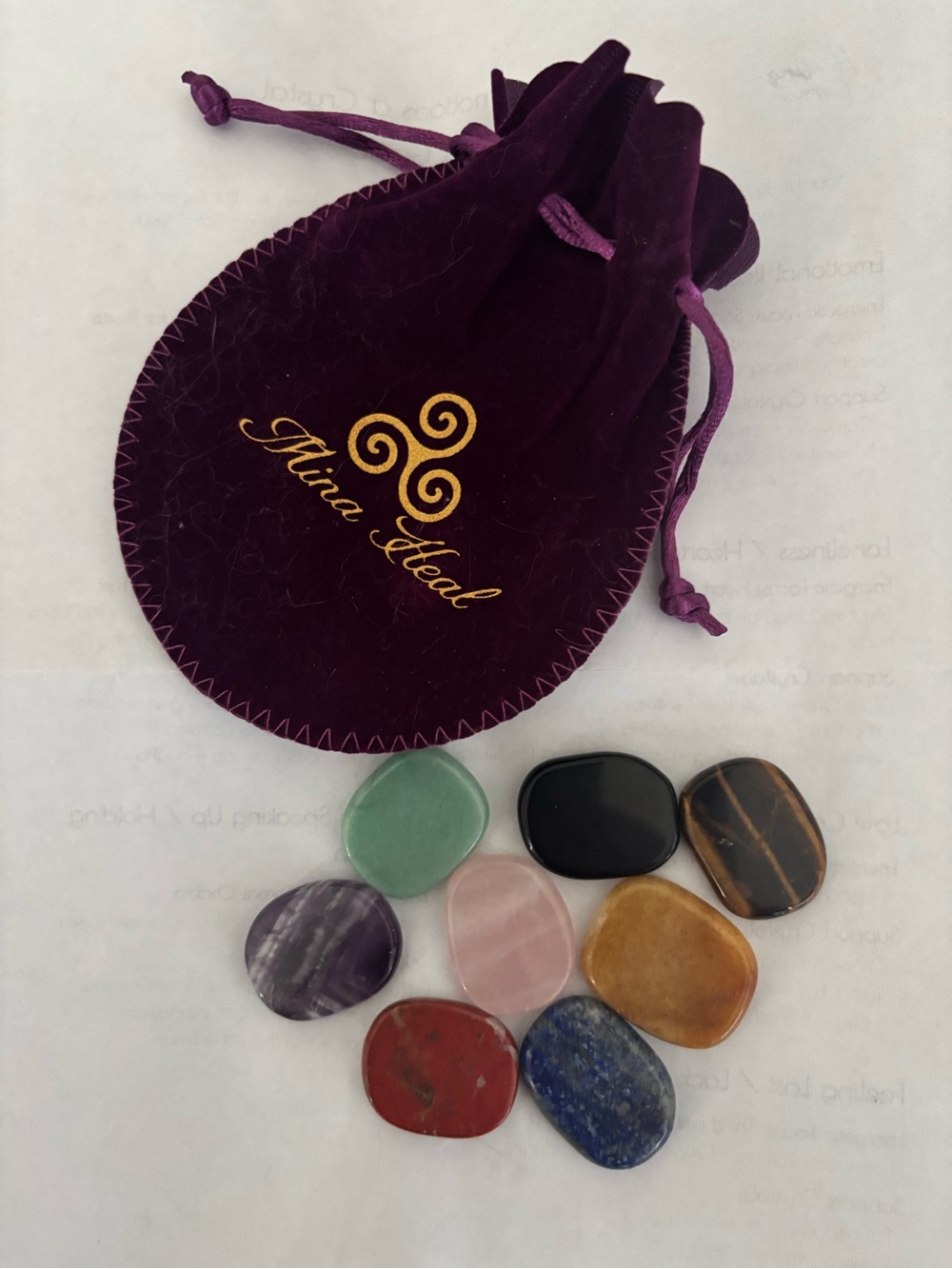 Chakra Healing Crystals in Pouch